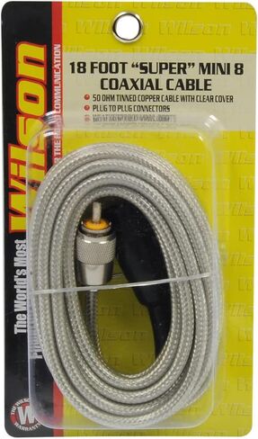 Wilson Antennas 305-820 18ft Coax Cable with PL-259 Connectors CB Antenna Mini 8 Cable, Clear in Saudi Arabia
