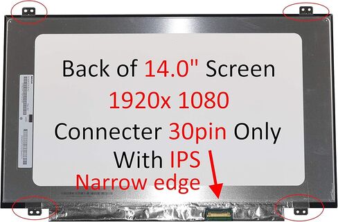 شاشة N140HCE-EN1 جديدة مقاس 14 بوصة تناسب أيضًا M140NWF5 R3 1920x1080 30 pin Narrow bazel Matte LCD البديلة (IPS) in Saudi Arabia