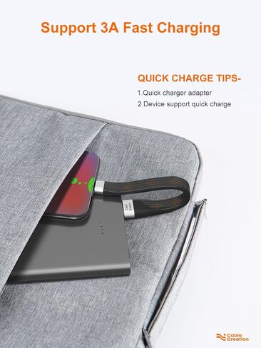 CableCreation Short USB 3.1 A to Type C Cable 5 inches, USB Type C Cable 3A Fast Charging, 5Gbps USB C to A FPC Cable for Quest Link, MacBook iPad Pro, Galaxy S22 S21/S20, SSD, 12cm, Black in Kuwait
