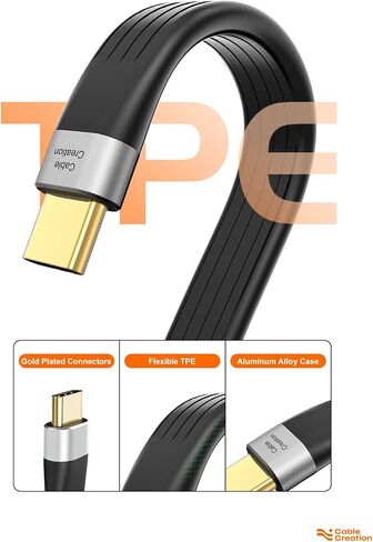 CableCreation Short USB 3.1 A to Type C Cable 5 inches, USB Type C Cable 3A Fast Charging, 5Gbps USB C to A FPC Cable for Quest Link, MacBook iPad Pro, Galaxy S22 S21/S20, SSD, 12cm, Black in Kuwait