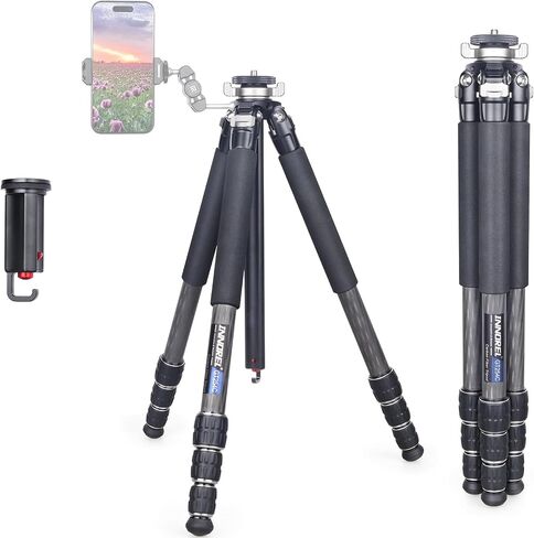 Carbon Fiber Tripod-INNOREL GT254C Professional Camera Tripod Compact Portable Tripod for Digital DSLR Camera 4-Section Travel Camera Stand Support with Special-Shaped Center Column Load 33lb/15kg in Saudi Arabia