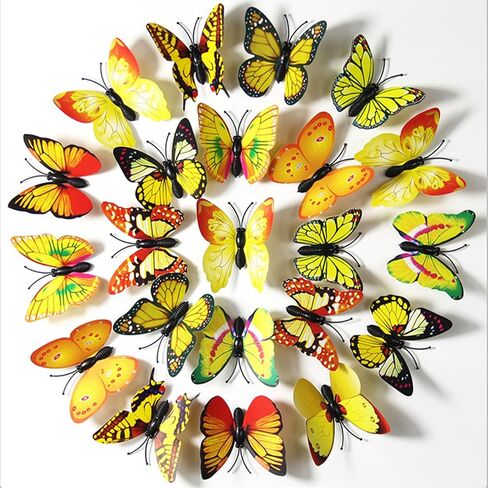 200PCS 3D Flying Butterflies Wall Decor Blue Butterfly Stickers Butterfly Party Decorations for Birthday Shower Party Supplies Crafts Art (Blue) in Saudi Arabia
