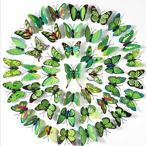 200PCS 3D Flying Butterflies Wall Decor Blue Butterfly Stickers Butterfly Party Decorations for Birthday Shower Party Supplies Crafts Art (Blue) in Saudi Arabia
