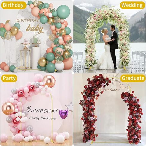 7.2FT Metal Arch Backdrop Stand, Gold Balloon Arch Stand Wedding Frame for Wedding Birthday Party Baby Shower Graduation Ceremony Decoration in Saudi Arabia
