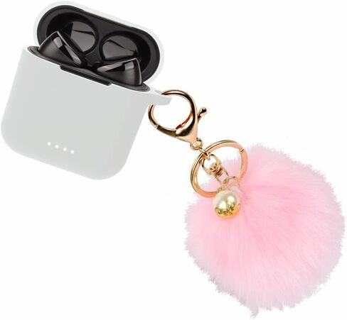 Silicon Case Cover Compatible with TOZO T6 Wireless Earbuds, Protective Skin with Pom Pom Keychain, with Hole for Charging in Saudi Arabia