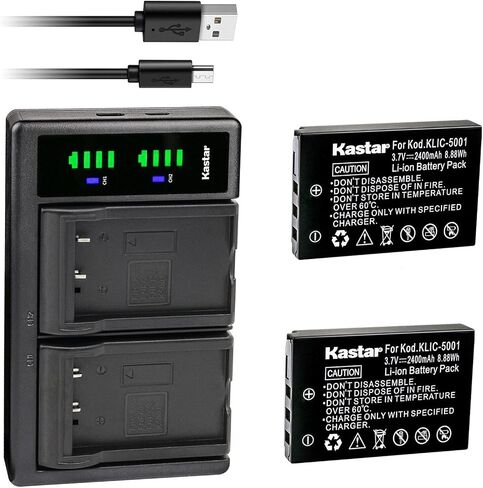 Kastar 4X DB-L50 Battery and LTD2 USB Charger Replacement for Sanyo DB-L50, Xacti VPC-HD1000, Xacti VPC-HD1010, Xacti VPC-HD2000, Xacti DMX-HD1000, Xacti DMX-HD1010, Xacti DMX-HD2000, Xacti DMX-FH11 in Saudi Arabia