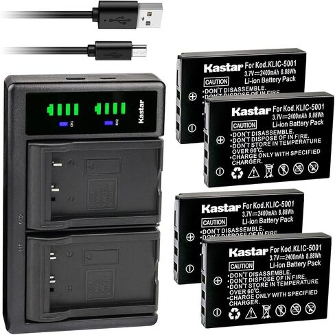 Kastar 4X DB-L50 Battery and LTD2 USB Charger Replacement for Sanyo DB-L50, Xacti VPC-HD1000, Xacti VPC-HD1010, Xacti VPC-HD2000, Xacti DMX-HD1000, Xacti DMX-HD1010, Xacti DMX-HD2000, Xacti DMX-FH11 in Saudi Arabia