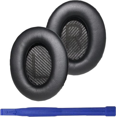 وسائد أذن بديلة من Adhiper لسماعات الرأس Bose QuietComfort(QC) اللاسلكية للغاية، وسادة وسائد للأذن مع جلد بروتين ناعم وإسفنج ذو ذاكرة عالي الكثافة - اشعر بالراحة (أسود) in Saudi Arabia