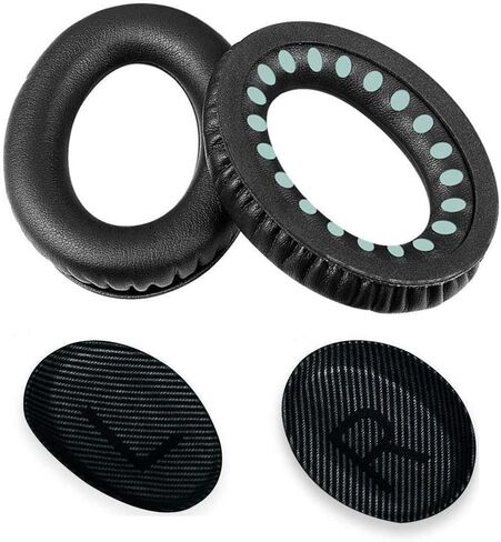 وسائد أذن بديلة من Adhiper لسماعات الرأس Bose QuietComfort(QC) اللاسلكية للغاية، وسادة وسائد للأذن مع جلد بروتين ناعم وإسفنج ذو ذاكرة عالي الكثافة - اشعر بالراحة (أسود) in Saudi Arabia