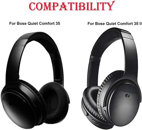 وسائد أذن بديلة من Adhiper لسماعات الرأس Bose QuietComfort(QC) اللاسلكية للغاية، وسادة وسائد للأذن مع جلد بروتين ناعم وإسفنج ذو ذاكرة عالي الكثافة - اشعر بالراحة (أسود) in Saudi Arabia