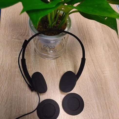 استبدال وسادة الأذن لـ Plantronics HW251 261 351 510 Blackwire C3220 3210، وسادات الأذن المتوافقة مع Jabra لـ PRO 920 935 BIZ 2400II GN9120 ومعظم سماعات المكتب ذات الحجم القياسي 50-60 مم (4 عبوات) in Kuwait