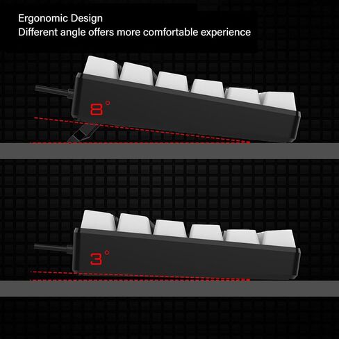 Dpofirs Gaming Keyboard 80% Layou Ergonomically Curved, Mechanical Keyboard Mechanical Feeling, Gaming Keyboard Mechanical Widely Compatible mit RGB Backlit for PC Gamers (White) in Saudi Arabia