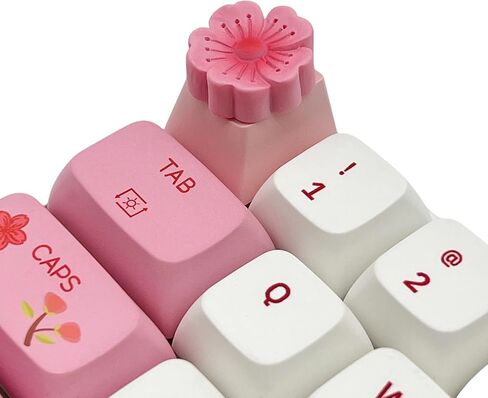 Cute Flower Keycaps,Pink Cherry Blossom Custom ESC Keycaps Artisan Resin Keycap for MX Switches Mechanical Gaming Keyboard OEM Profile R4 Height Personalized 3D Single Keycap (01) in Saudi Arabia