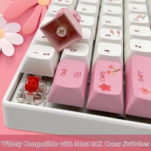 Cute Flower Keycaps,Pink Cherry Blossom Custom ESC Keycaps Artisan Resin Keycap for MX Switches Mechanical Gaming Keyboard OEM Profile R4 Height Personalized 3D Single Keycap (01) in Saudi Arabia