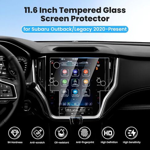 واقي شاشة لـ 2020-2025 Su-baru Outback Legacy، واقي شاشة لمس 11.6 بوصة من الزجاج المقسى، غطاء شاشة عرض الملاحة، طبقة حماية للمعلومات والترفيه in Kuwait