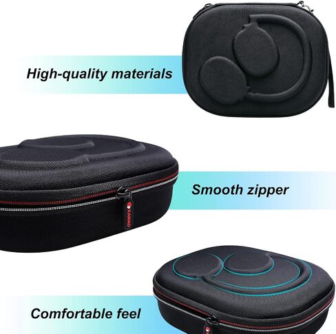 XANAD Headphones Case for Bose QC Ultra/QuietComfort/ Q45/ Q35/ Skullcandy Crusher Evo/Hesh ANC Over-Ear Wireless Headphones, Headset Hard Shell Travel Carrying Bag Black+Grey in Saudi Arabia