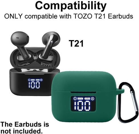 Silicon Case Cover Compatible with TOZO Tonal Fits T21 True Wireless Earbuds in Saudi Arabia