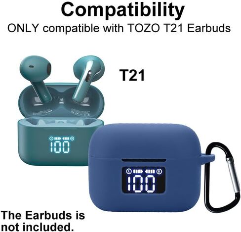 Silicon Case Cover Compatible with TOZO Tonal Fits T21 True Wireless Earbuds in Saudi Arabia