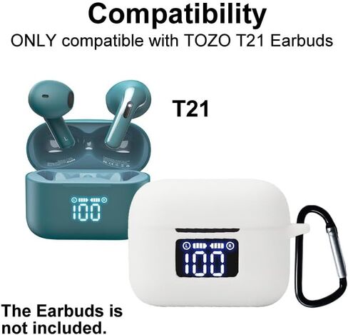 Silicon Case Cover Compatible with TOZO Tonal Fits T21 True Wireless Earbuds in Saudi Arabia