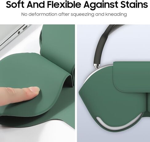 for Airpods Max Protective Case,Supports Sleep Mode Sleep,PU Leather for Portable Carry Travel Case for Apple Airpod Max, Green in Kuwait