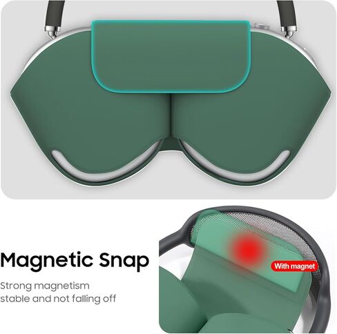 for Airpods Max Protective Case,Supports Sleep Mode Sleep,PU Leather for Portable Carry Travel Case for Apple Airpod Max, Green in Kuwait