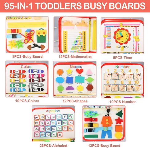 Montessori Busy Board for Toddlers 3-5 – Educational Sensory & Motor Skills Development Toy with 25+ Engaging Activities, Ideal for Preschool, Travel & Gift (Ride The Green Way) in Saudi Arabia
