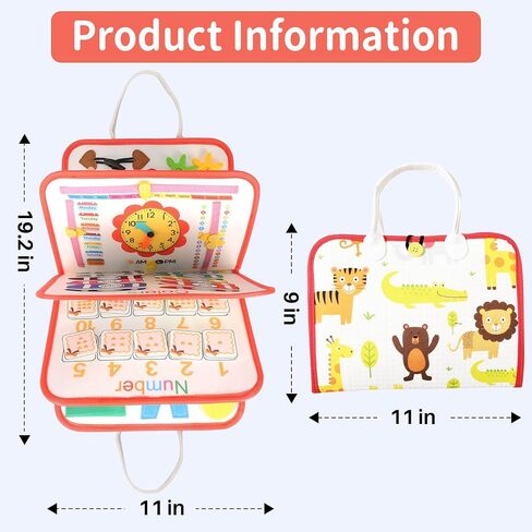 Montessori Busy Board for Toddlers 3-5 – Educational Sensory & Motor Skills Development Toy with 25+ Engaging Activities, Ideal for Preschool, Travel & Gift (Ride The Green Way) in Saudi Arabia