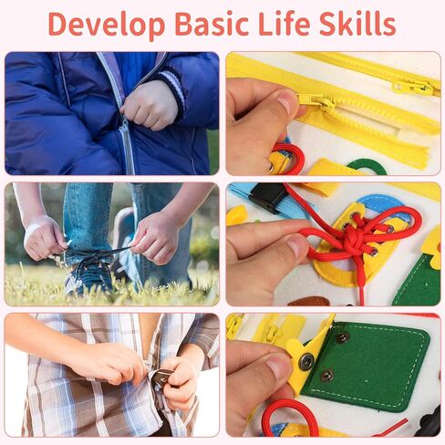 Montessori Busy Board for Toddlers 3-5 – Educational Sensory & Motor Skills Development Toy with 25+ Engaging Activities, Ideal for Preschool, Travel & Gift (Ride The Green Way) in Saudi Arabia