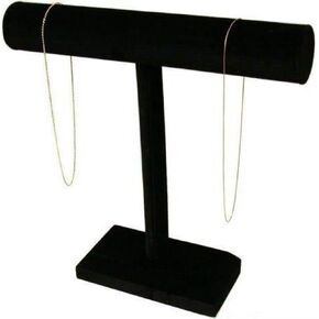 FindingKing Black Velvet T-Bar Bracelet Necklace Jewelry Display