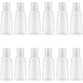 12 Pack 1 oz Empty Bottles with Flip Cap, 30ml Plastic Empty Squeeze Bottle for Liquid, Lotions, Creams and Toiletries, Refillable Travel Size Bottles for Hand Sanitizer