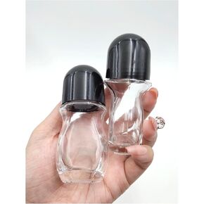 YYNGJCK قطعتان من الزجاجات الدوارة للزيوت العطرية، زجاجات العطور الدوارة، حاويات مزيل العرق الفارغة، زجاجات الكرة الدوارة لمستحضرات التجميل العطرية (50 مل/1.69 أونصة) in Kuwait