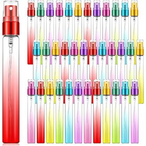 Zhehao 72 Pieces Mini Perfume Spray Bottles 10 ml Colorful Glass Fine Mist Refillable Spray Empty Bottles Perfume Atomizer Small Sample Containers for Perfume Travel Essential Oils Cleaning