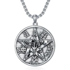 Seiyang 925 الفضة الاسترليني قلادة Tetragrammaton تميمة حماية هدية للرجال (مع صندوق هدية) in Kuwait