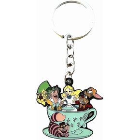 Alice Wondernd Keychain Metal Cartoon Cheshire Cat Keychain for Boys Girls and Women