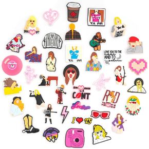 HIKUIARL 40 قطعة من زينة أحذية المغني من مادة PVC لتزيين أحذية البنات، إكسسوارات ساحرة كرتونية لتزيين الموسيقى in Kuwait