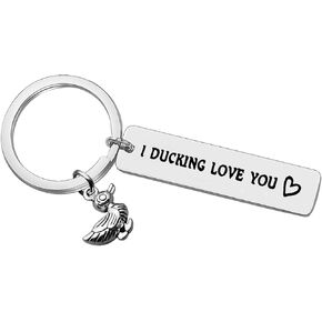 Boyfriend Girlfriend Jewelry Gifts I Ducking Love You Keychain for Husband Wife Couples Lover Funny Couple Keychains Gift from Girlfriend Wife Birthday Gift Husband Keychain