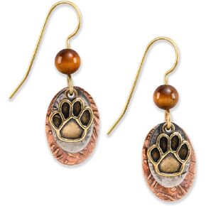 Silver Forest Earrings - paw print