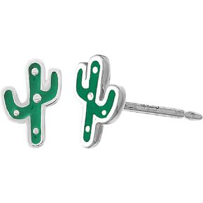 Boma Jewelry Sterling Silver Kelly Green Resin Cactus Stud Earrings