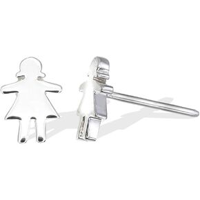 Boma Jewelry Sterling Silver Women Girl Symbol Stud Earring