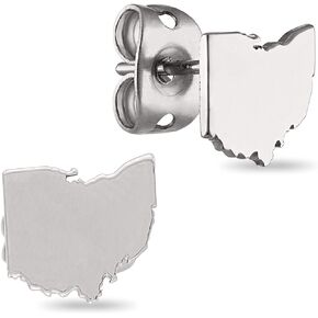 Stone Armory Ohio Stud Earrings - Stainless Steel Ohio Map Earrings - Hypoallergenic Earrings for Sensitive Ears - Ohio Gifts for Women