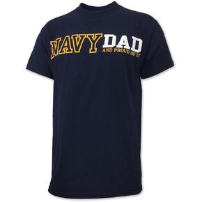 Armed Forces Gear Navy Men's Proud Dad Short Sleeve T-Shirt - Navy Blue