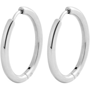 Stainless Steel Small Hypoallergenic Hinged Huggie Hoop Earrings, (0.7" Inch, 18mm)