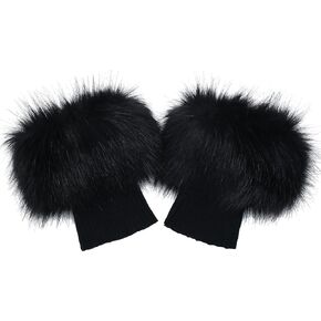 sy soul young Women Faux Fur Leg Warmers Short Furry Fuzzy Boot Cuffs Toppers Girls Winter Knitted foot cuff