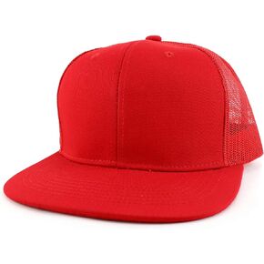 Trendy Apparel Shop Oversize 2XL Blank Plain Flatbill Mesh Snapback Baseball Cap