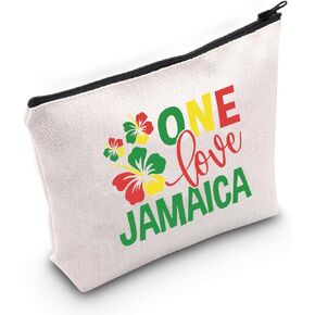 Jamaica Gifts For Women Jamaica Vacation Cosmetic Bag One Love Jamaica Makeup Pouch Jamaican Souvenirs Travel Bag