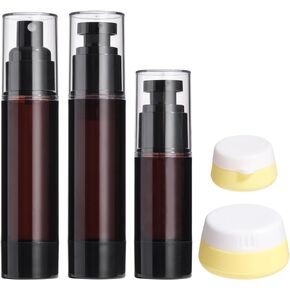 JPNK 5PCS Set Empty Refillable Airless Pump Bottle,Travel Foundation Containers,Airless Cosmetic Pump Bottle