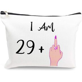 Makeup Cosmetic Bags for Women - I Am 29 - Funny Travel Bags Cotton Zipper Pouch Toiletry Make-Up Case 30th Birthday Gifts for Her Friends Bestie Sister Daughter Christmas