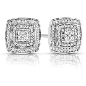 ناتاليا دريك طبقات مربعة 1/2 قيراط الماس أقراط للنساء في الفضة الاسترليني المطلية روديوم ، فضة استرليني ، ألماس, فضة استرلينية, ألماس in Kuwait