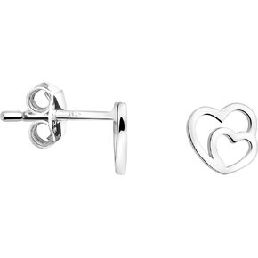SOFIA MILANI - Women's Earrings 925 Silver - Double Heart Stud Earring - E1817 in Kuwait