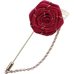 3D Brooch Rose Flower Suits Brooches Collar Gold Leaf Tassel Pin Wedding Chain Jewelry Accessory